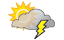 Meest bewolkt met onweersbuien